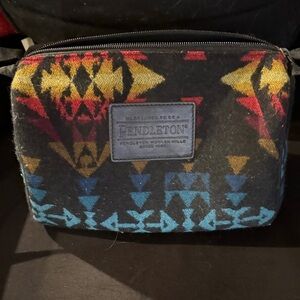 Pendleton Black with Red and Blue Pattern Toiletry Bag